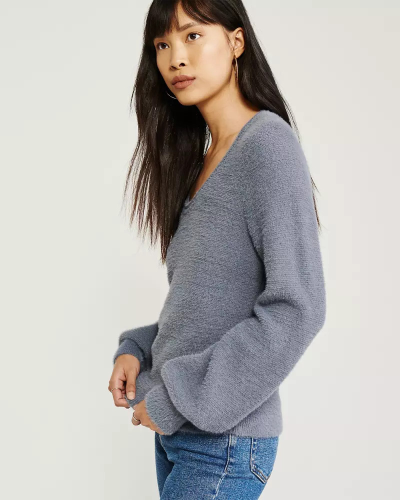 Eyelash V-Neck Sweater | Abercrombie & Fitch US & UK