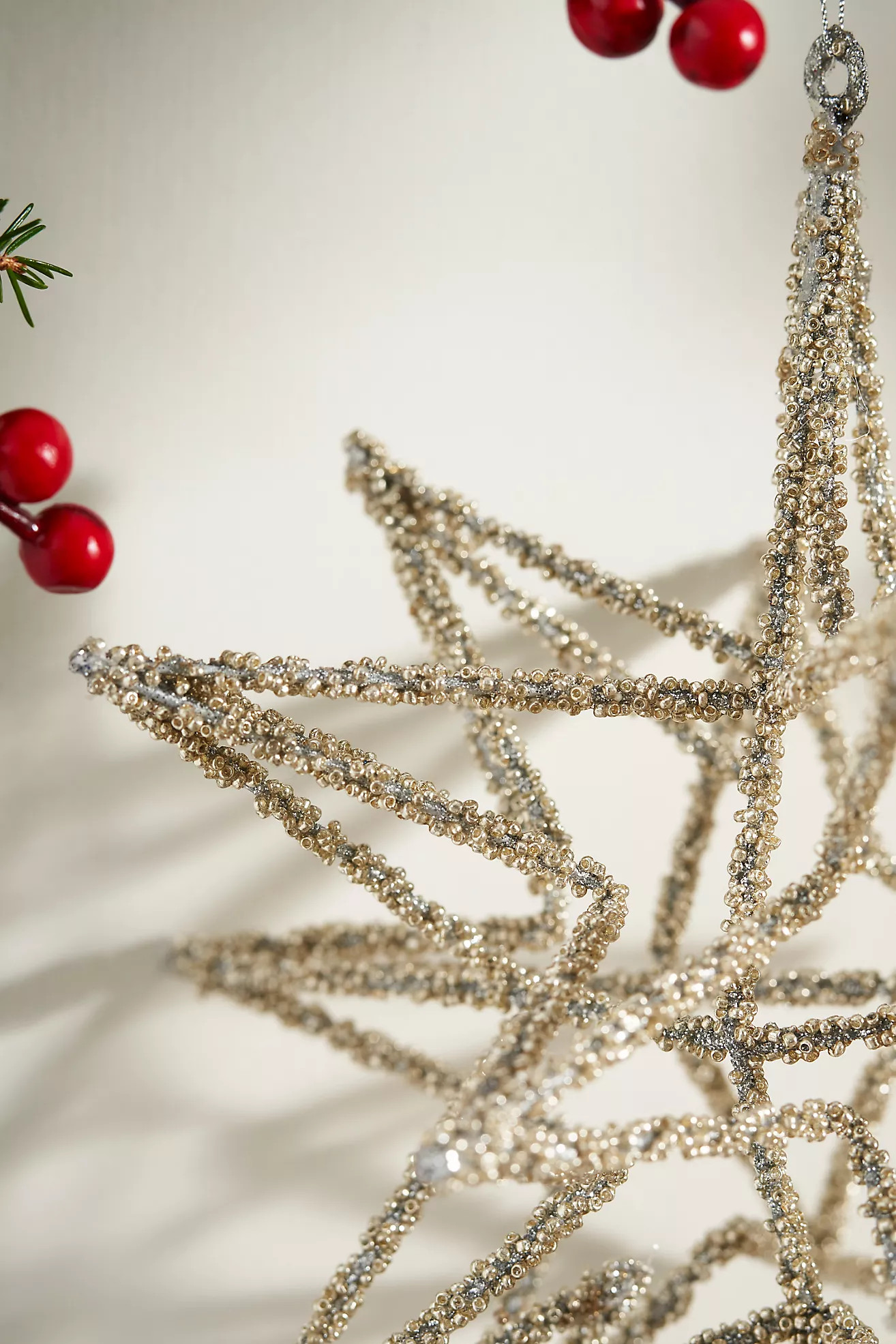 Giant Silver Beaded Star Ornament | Anthropologie (US)