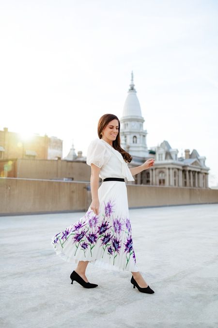 Creative outfit idea for spring workwear or the summer office! The skirt is a work of art and moves beautifully. Comes in a red floral too. 

#LTKworkwear #LTKSeasonal #LTKstyletip