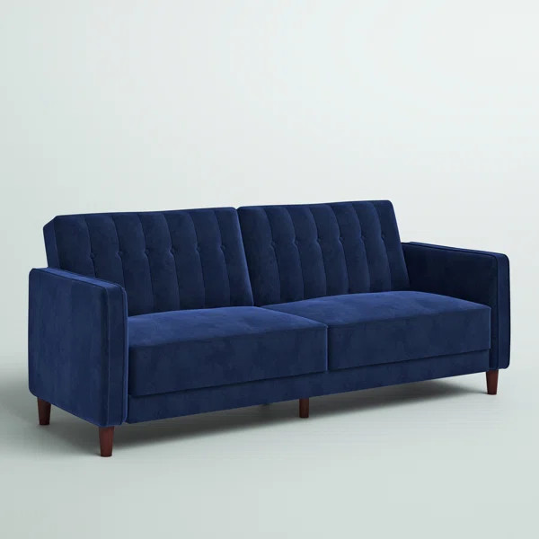 Perdue 81.5" Velvet Square Arm Convertible Sofa | Wayfair North America