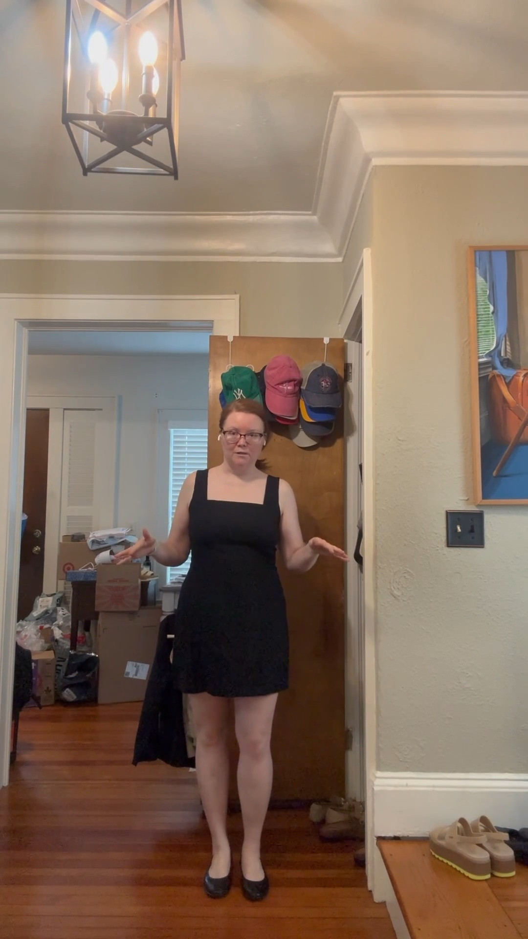 Linen summer shift dress is one of many great basic Suit separates for work from Old Navy that come in petites!  I’m planning to wear it with a petite medium cream and black striped blazer. the dress is a petite medium and fits like a glove.  