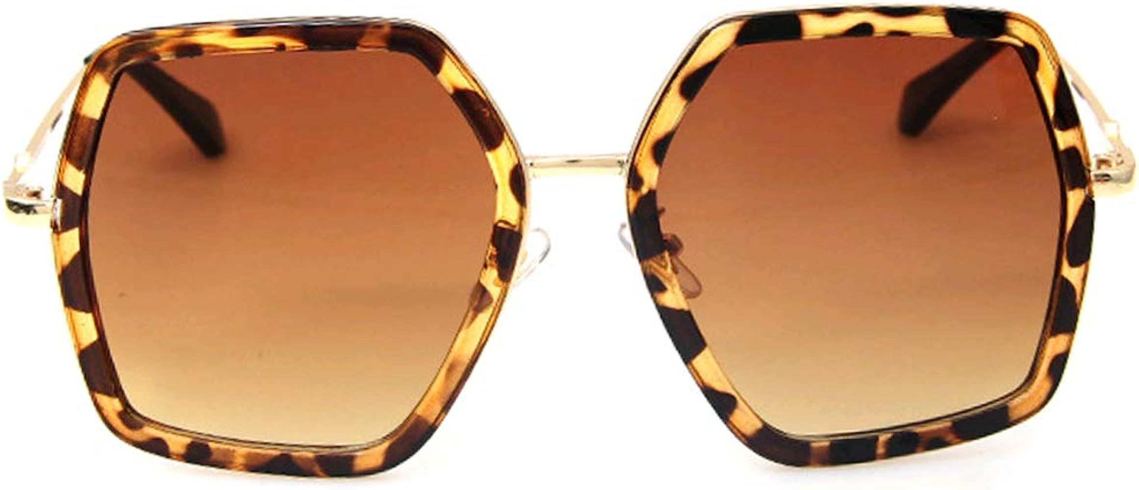 Oversized Square Sunglasses Women Vintage UV Protection Irregular Designer Shades | Amazon (US)