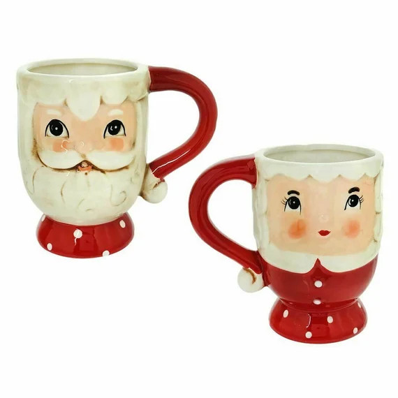 Santa and Mrs. Claus Mug Set of 2 by Johanna Parker | Etsy | Etsy (US)