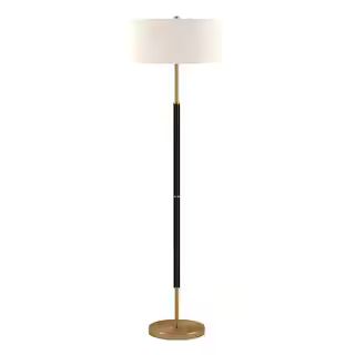 Meyer&Cross Simone 61.5 in. Matte Black and Brass Floor Lamp-FL0159 - The Home Depot | The Home Depot