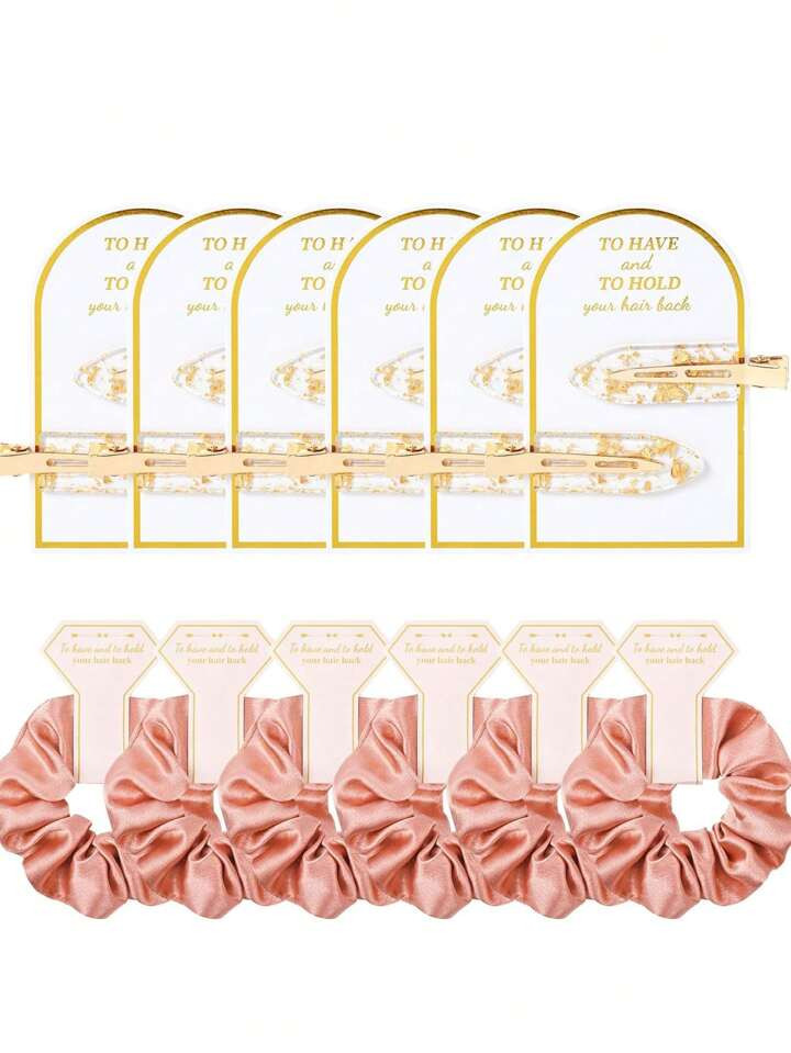 12 PCS Bridesmaid Proposal Gifts Bridesmaid Hair Clips Bridesmaid Scrunchies Bachelore Party Brid... | SHEIN