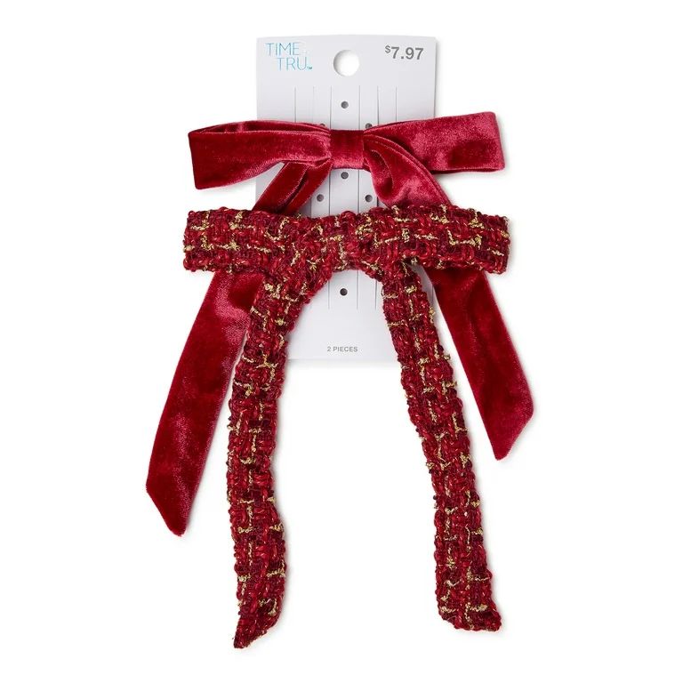 Time and Tru Bow Clips, 2-Pack - Walmart.com | Walmart (US)