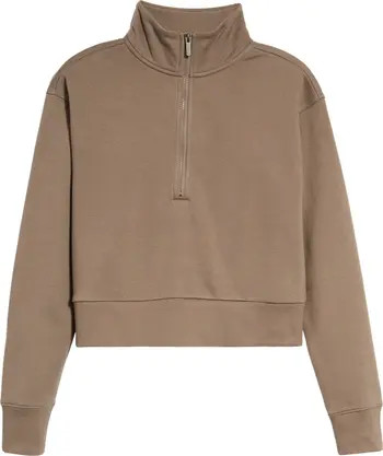 Cara Lite Half Zip Crop Sweatshirt | Nordstrom