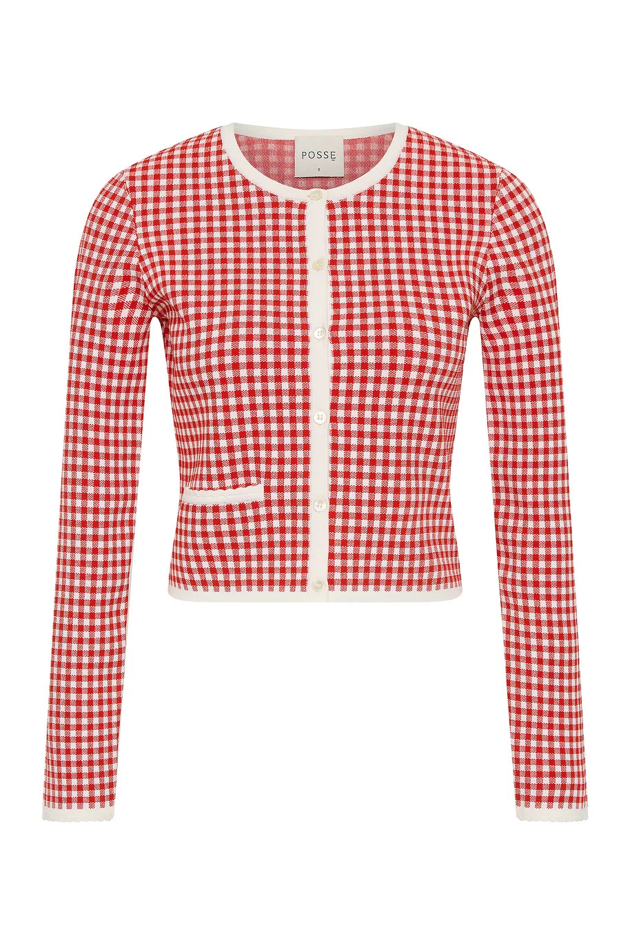 Micah Cardigan in Red Gingham | Over The Moon