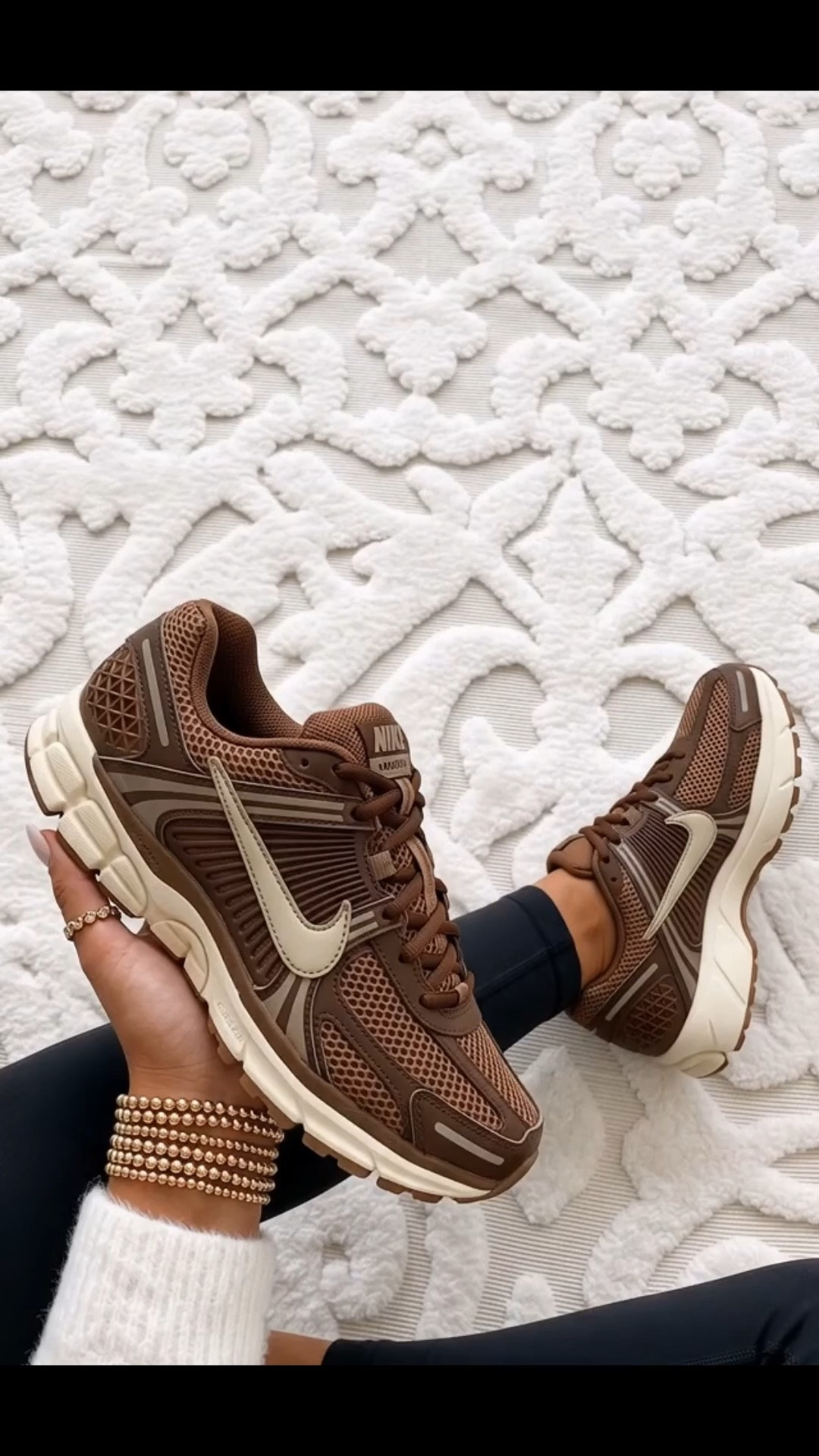 These Nike zoom vomero are the perfect neutral sneaker. They go with leggings, denim, athleisure, and even casual dresses, making them an easy everyday staple. They’re incredibly comfortable for all day wear and run true to size