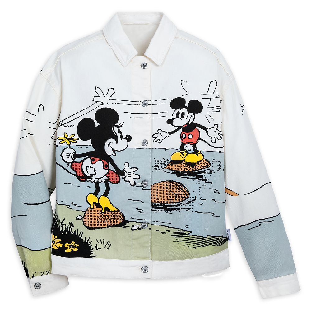 Mickey and Minnie Mouse White Denim Jacket for Women by Our Universe | Disney Store