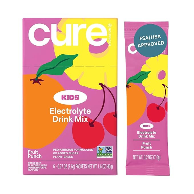 Cure Hydration - Kids Electrolyte Drink Mix | Plant-Based Pediatrician Formulated Rehydration | N... | Amazon (US)