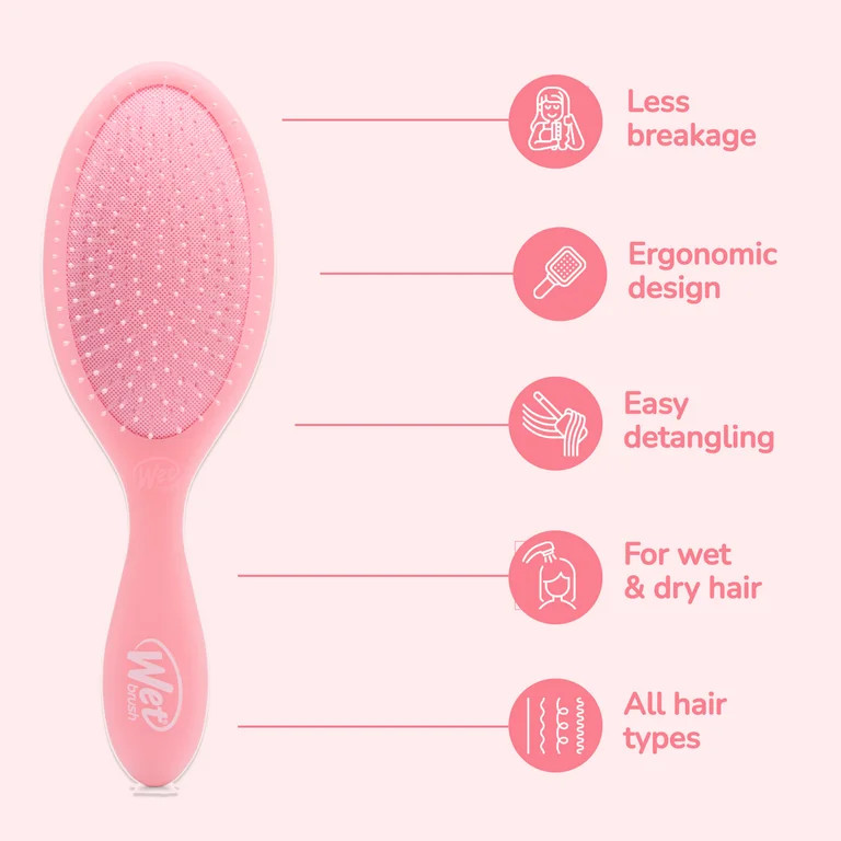 Wet Brush Original Detangler Hair Brush, For Wet or Dry Hair, Pink Drink | Walmart (US)