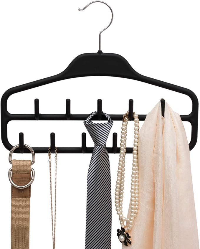 ELONG HOME Belt Hanger, Tie Rack for Closet, Sturdy Belt Organizer with 360 Degree Swivel, 11 Lar... | Amazon (US)