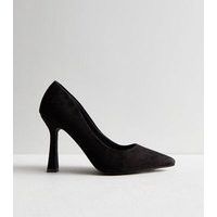 Black Suedette Pointed Stiletto Heel Court Shoes New Look | New Look (UK)