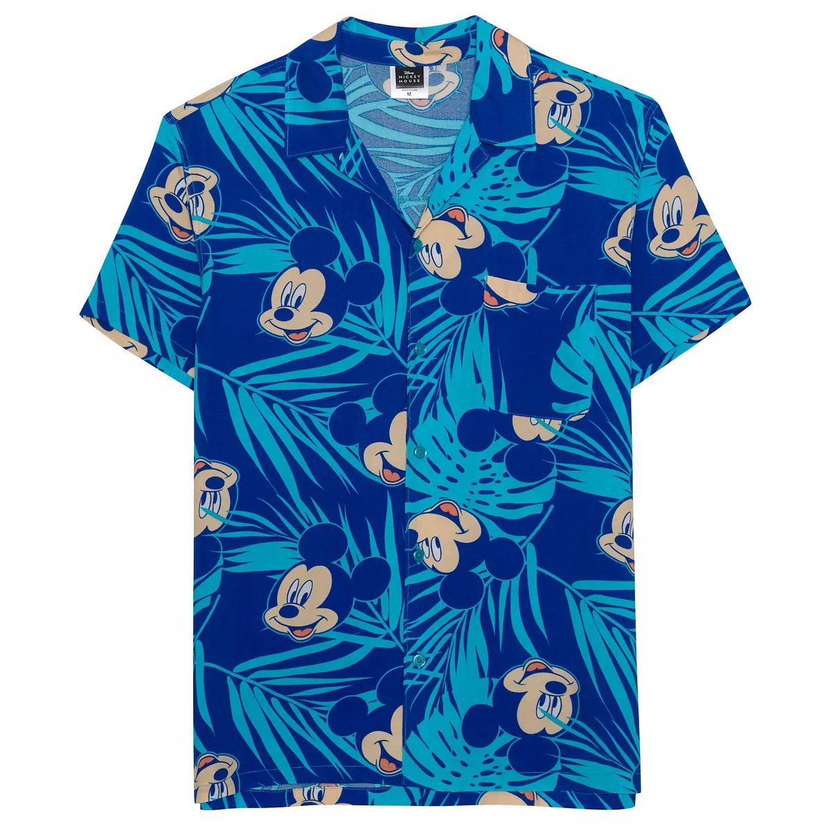 Disney's Mickey Mouse Men's Tropical Allover Print Woven Short Sleeve Button-Down Shirt | Kohl's