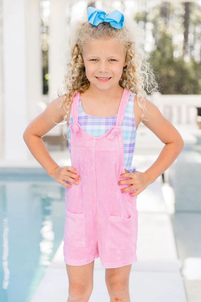 Kid's Remember This Feeling Pink Terry Romper Tori X Pink Lily | Pink Lily