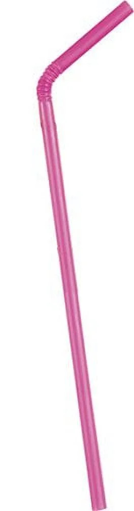 Unique Industries Hot Pink Flexible Plastic Straws, 50 Count | Walmart (US)