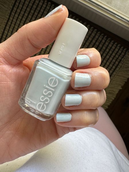 Spring nails 
Nail polish 
Pale blue nail polish 

#LTKSeasonal #LTKbeauty #LTKfindsunder50