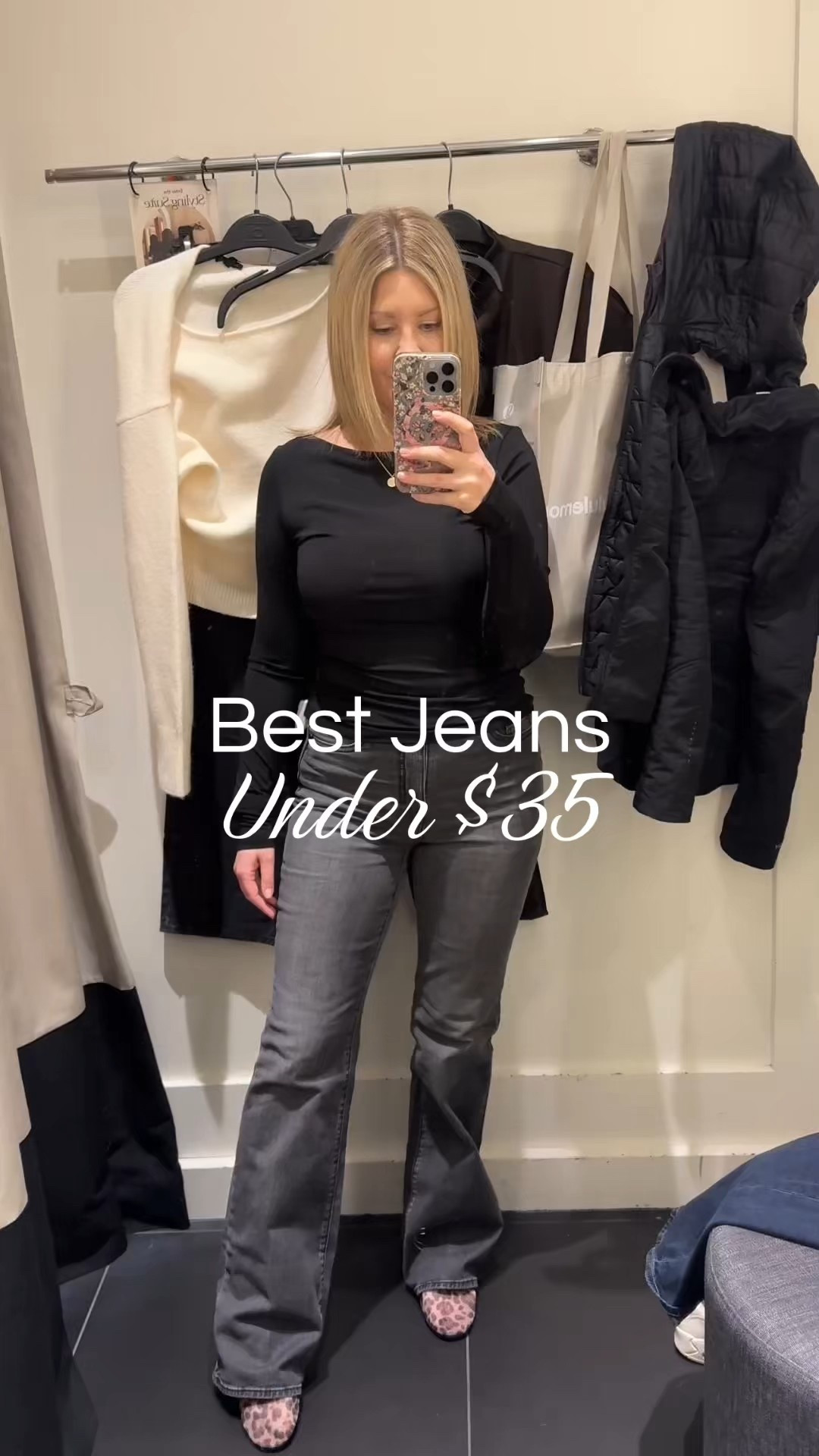 Such a good find for under $35 🤍

I’m wearing a size 27 in these black denim jeans, true to size. They have a bootcut fit that’s more fitted through the hips and thighs with a subtle flare. The shape is super flattering and almost gives the look of a wide leg jean while still being more fitted and structured.

They have a bit of stretch but still hold their shape really nicely. For reference, I’m 5’3”, and they are quite long on me, so I’ll need to have them hemmed. If you’re petite, just keep that in mind for length.

I paired them with the black boat neck top in a size small, true to size. It’s fitted, super comfortable, and such a great everyday basic.

Finished the look with the leopard mesh flats, which fit true to size.

black denim jeans
black flare jeans
flare jeans women
bootcut jeans women
black bootcut jeans
flared jeans outfit
wide leg jeans women
petite friendly jeans
high waisted jeans
jeans outfit women
stretch denim women
casual outfits women
everyday outfits
casual winter outfits
spring outfit ideas
petite outfit ideas
fitted boat neck top
boat neck top outfit
long sleeve fitted top
mesh flats
mesh ballet flats
mary jane flats
ballet flats outfit
leopard mesh flats
leopard flats outfit
amazon ballet flats
casual everyday outfits
neutral outfits women
Winter denim
Date night outfits


#LTKjeans #LTKcanada #LTKwinter

#LTKsale #LTKjeans #LTKcanada