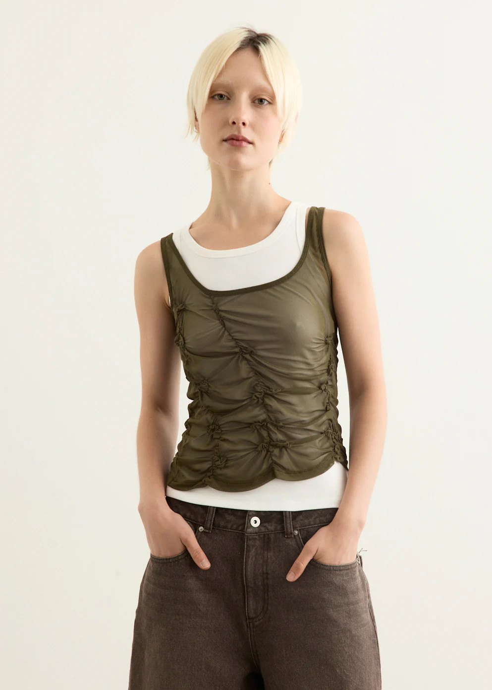 Horizon Double Layer Ruched Tank | Incu