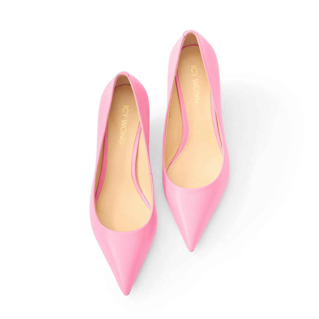 Pink 06 calfskin kitten heels | Icy Wong