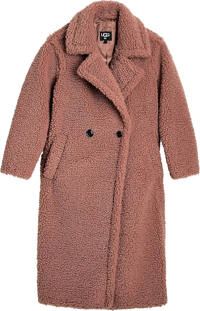 UGG Women's Gertrude Long Teddy Coat | Amazon (US)