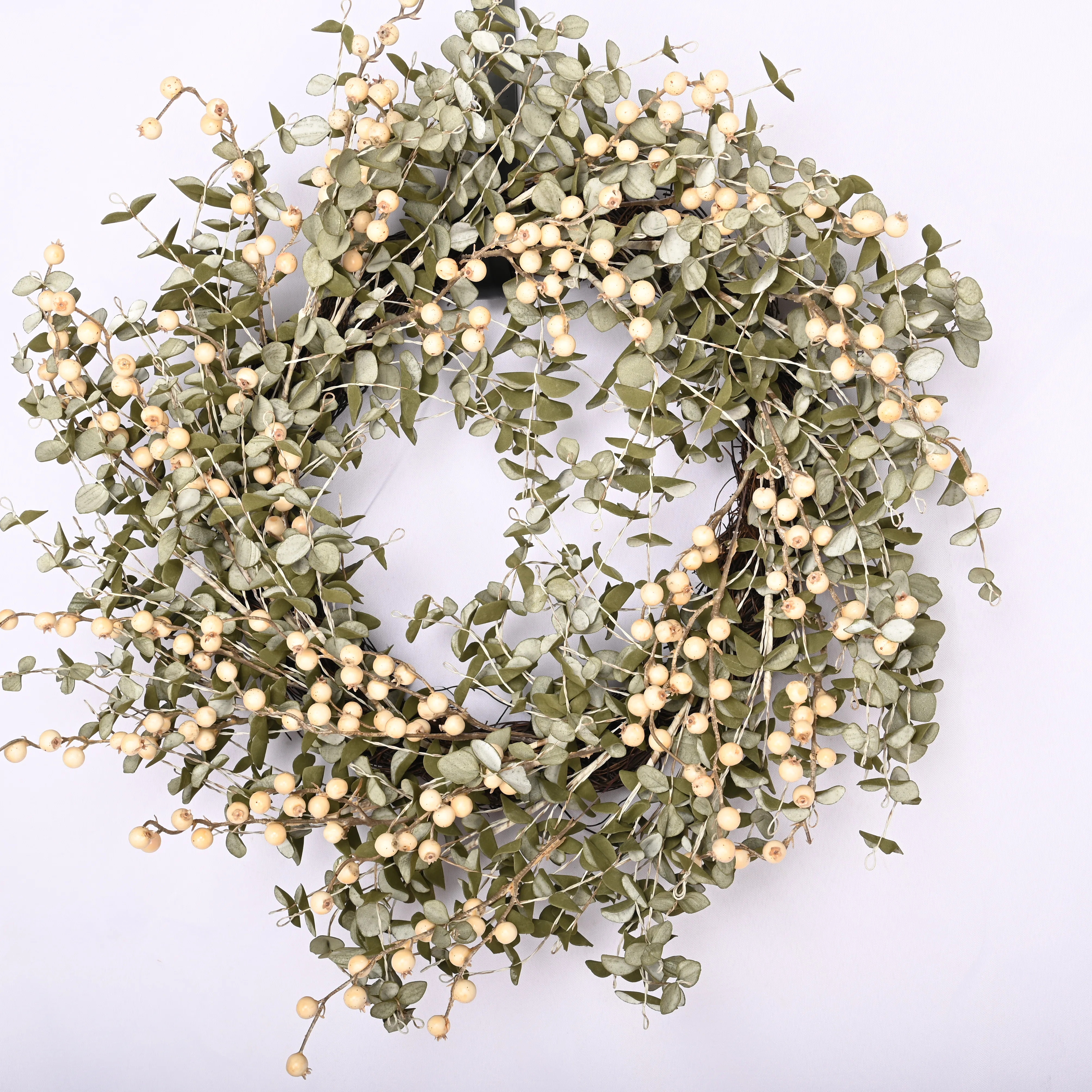 22" Handcrafted Faux Eucalyptus Berry Wreath for Front Door | Wayfair North America