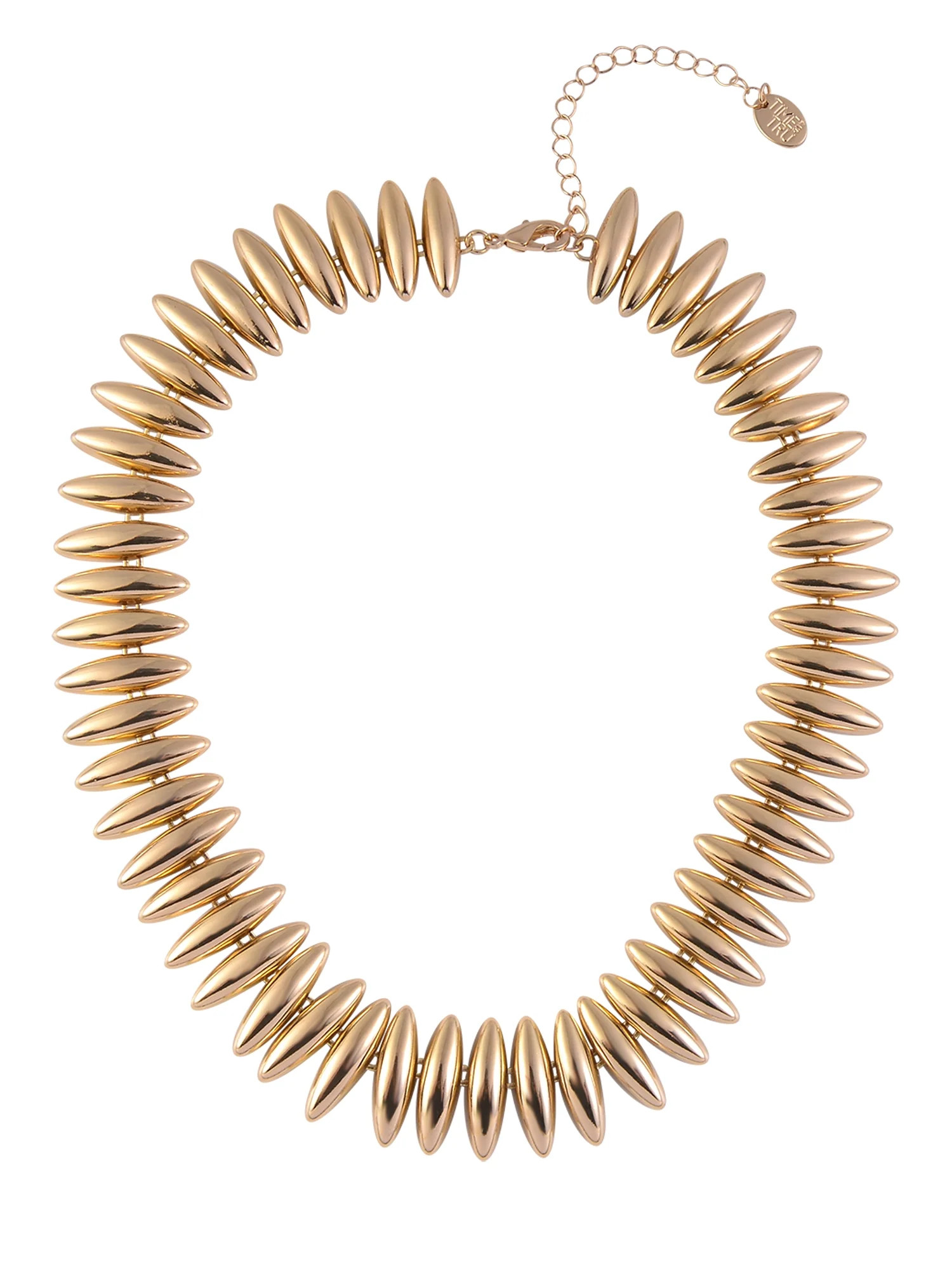 Time and Tru Women's Oval Points Necklace, Gold-Tone - Walmart.com | Walmart (US)