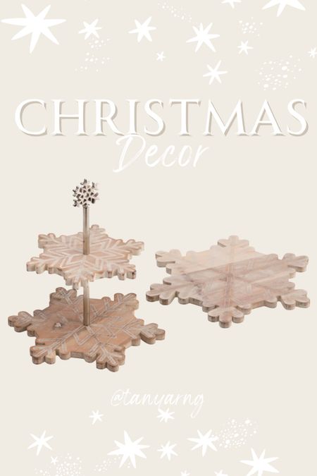 Snowflake board and tiered tray. Christmas Decor 

#LTKSeasonal #LTKhome #LTKHoliday
