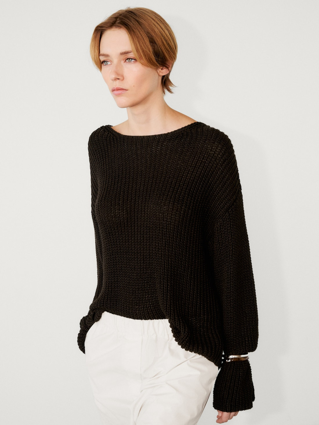 Crew neck knit sweater | Massimo Dutti UK