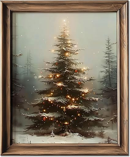 HubbgDesign Vintage Christmas Tree Wall Decor, Christmas Decoration, Forest Wall Art Decor, Rusti... | Amazon (US)