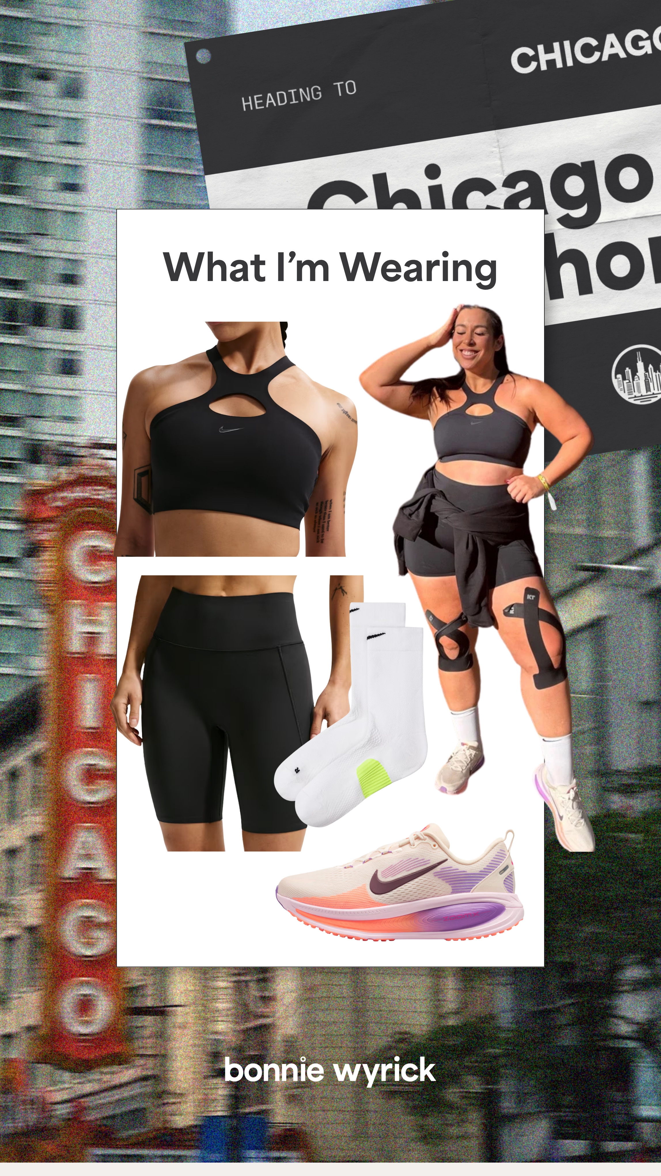 What I wore for the Chicago marathon - Saturday shakeout run! nike bra, nike shorts, nike shoes, shakeout run 

 #LTKSeasonal #LTKMidsize