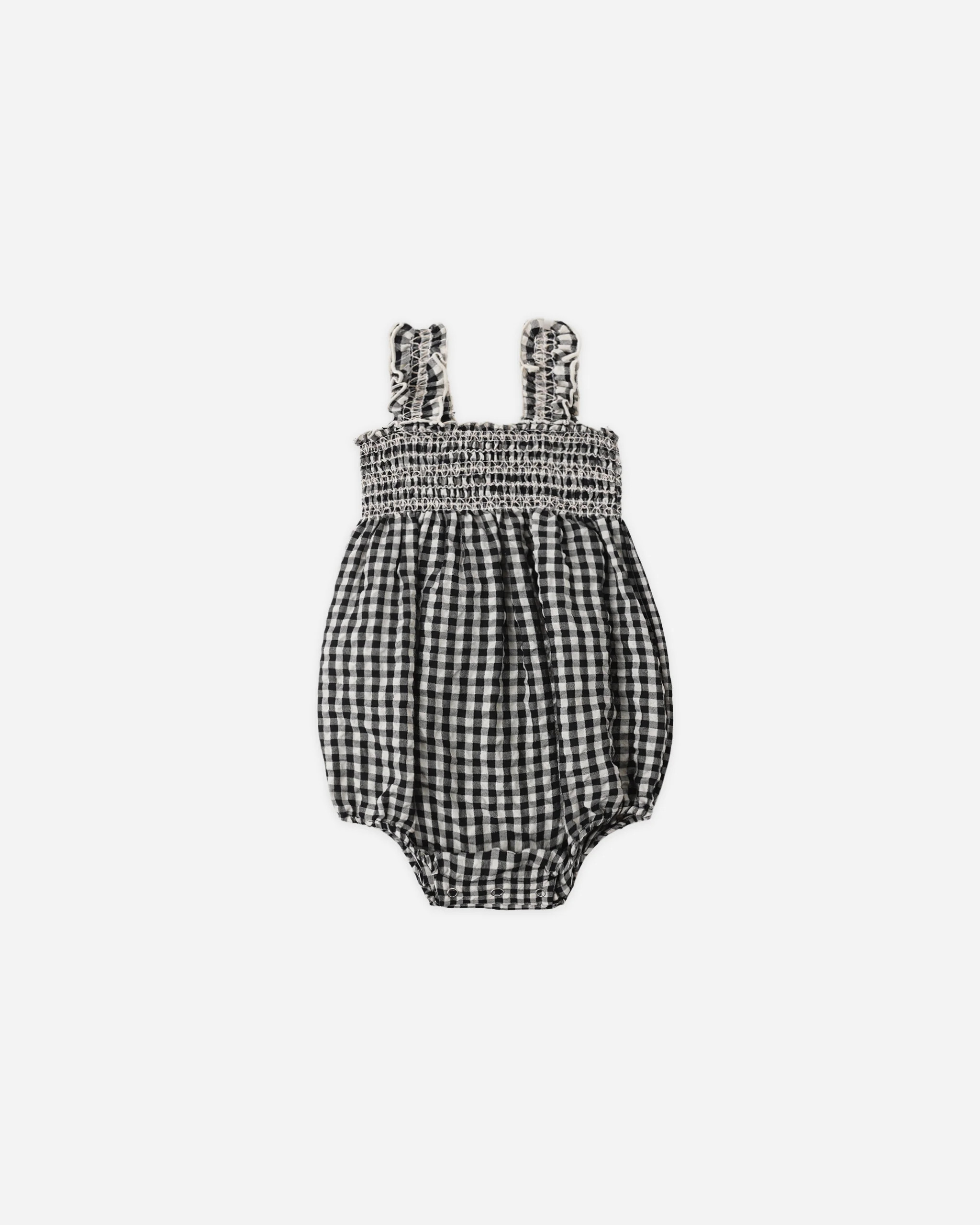 Julia Romper Black Check | Rylee + Cru