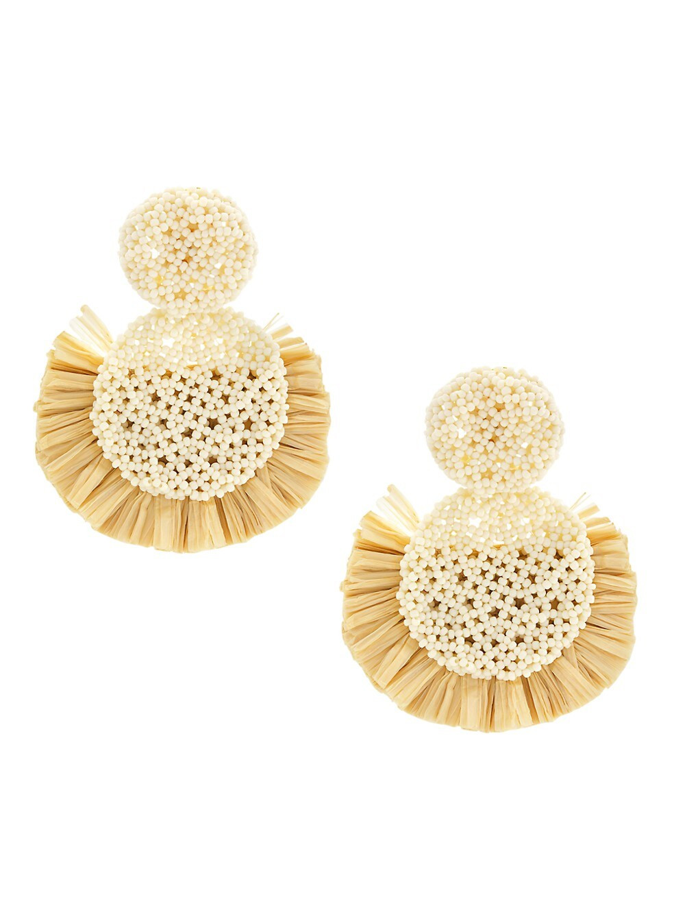 Johanna Ortiz Nocturno De Tango 24K-Gold-Plated, Beaded, &amp; Raffia Drop Earrings | Saks Fifth Avenue