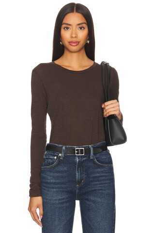 Goldie Long Sleeve Classic Crew Top in Coffee from Revolve.com | Revolve Clothing (Global)