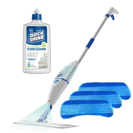 Quick Shine Spray Mop Combo Pack: Includes (1) Multi Surface Spray Mop (3) Microfiber Pads and (1) 16 oz Multi-Surface Cleaner | Walmart (US)