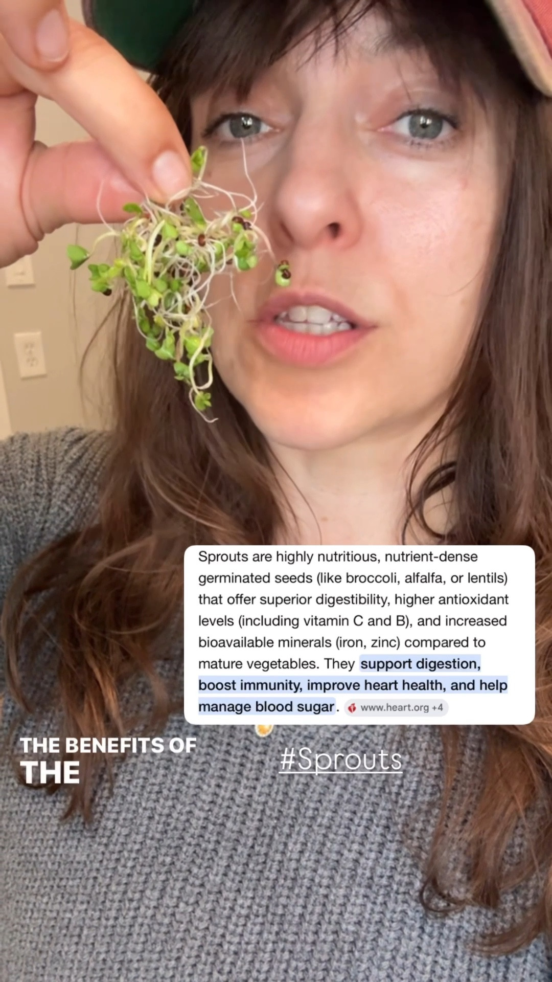 Can someone count how many times I said sprouts? 

Sprouts are highly nutritious, nutrient-dense germinated seeds (like broccoli, alfalfa, or lentils) that offer superior digestibility, higher antioxidant levels (including vitamin C and B), and increased bioavailable minerals (iron, zinc) compared to mature vegetables. They support digestion, boost immunity, improve heart health, and help manage blood sugar


#LTKSpringSale #LTKstorytime #LTKfitnessgoals