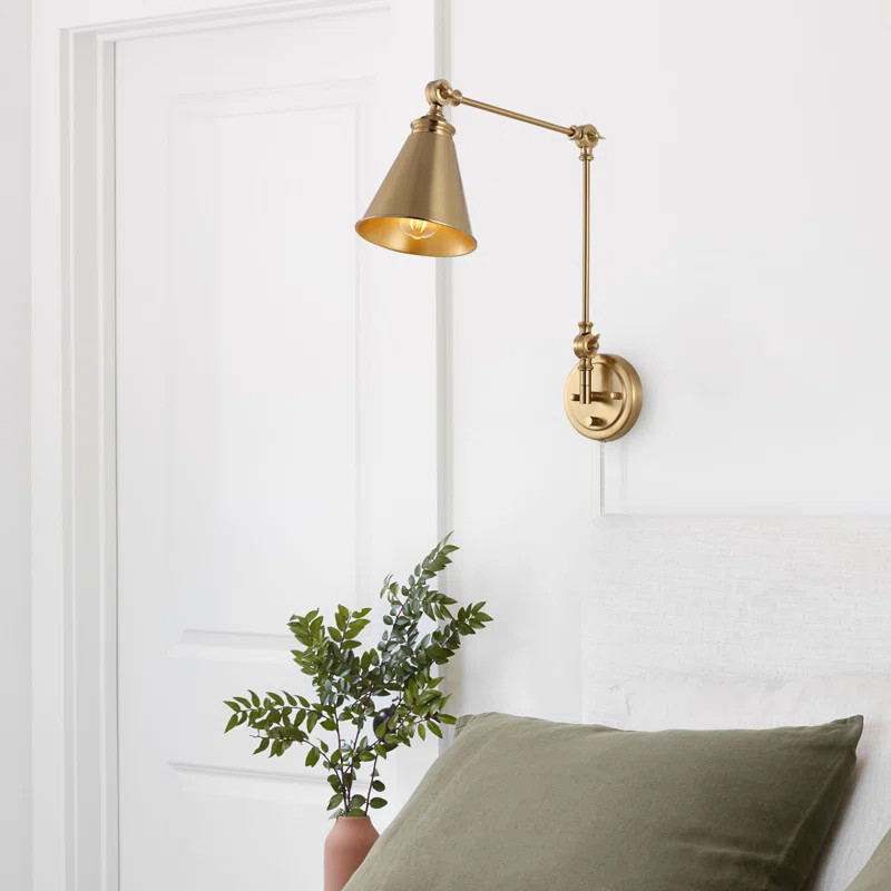 Melstone Wrought Iron Swing Arm Sconce | Wayfair North America
