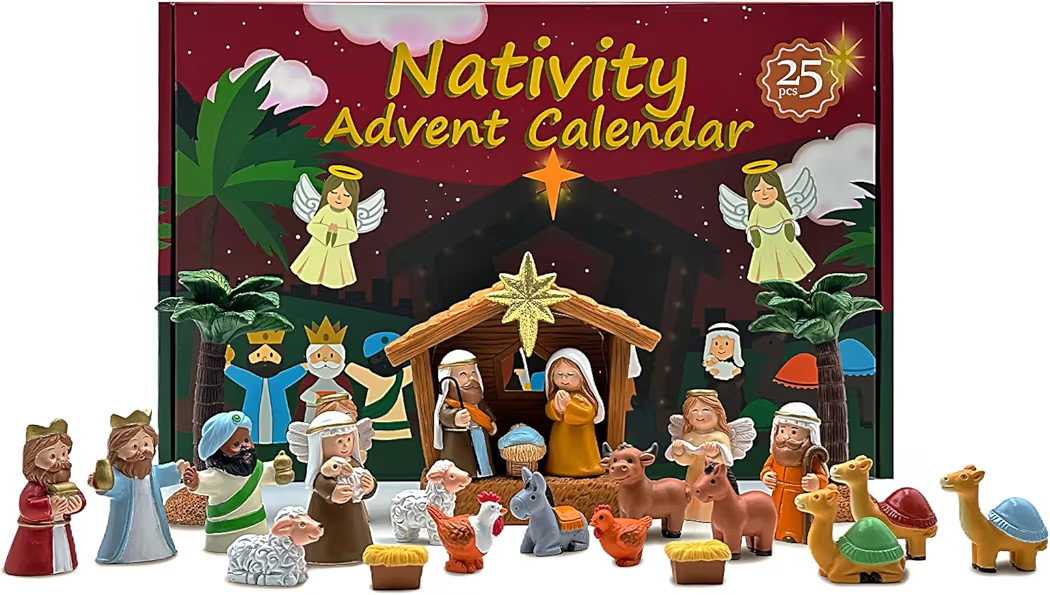 Advent Calendar 2025, Nativity Set for Kids Christmas Countdown Calendars with 25 Surprises Table... | Amazon (US)