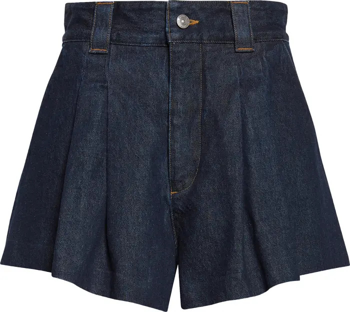 The Structural Pleated Denim Shorts | Nordstrom