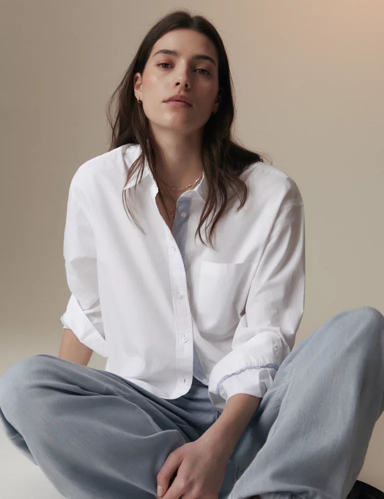 Pure Cotton Relaxed Longline Shirt | Marks & Spencer (UK)