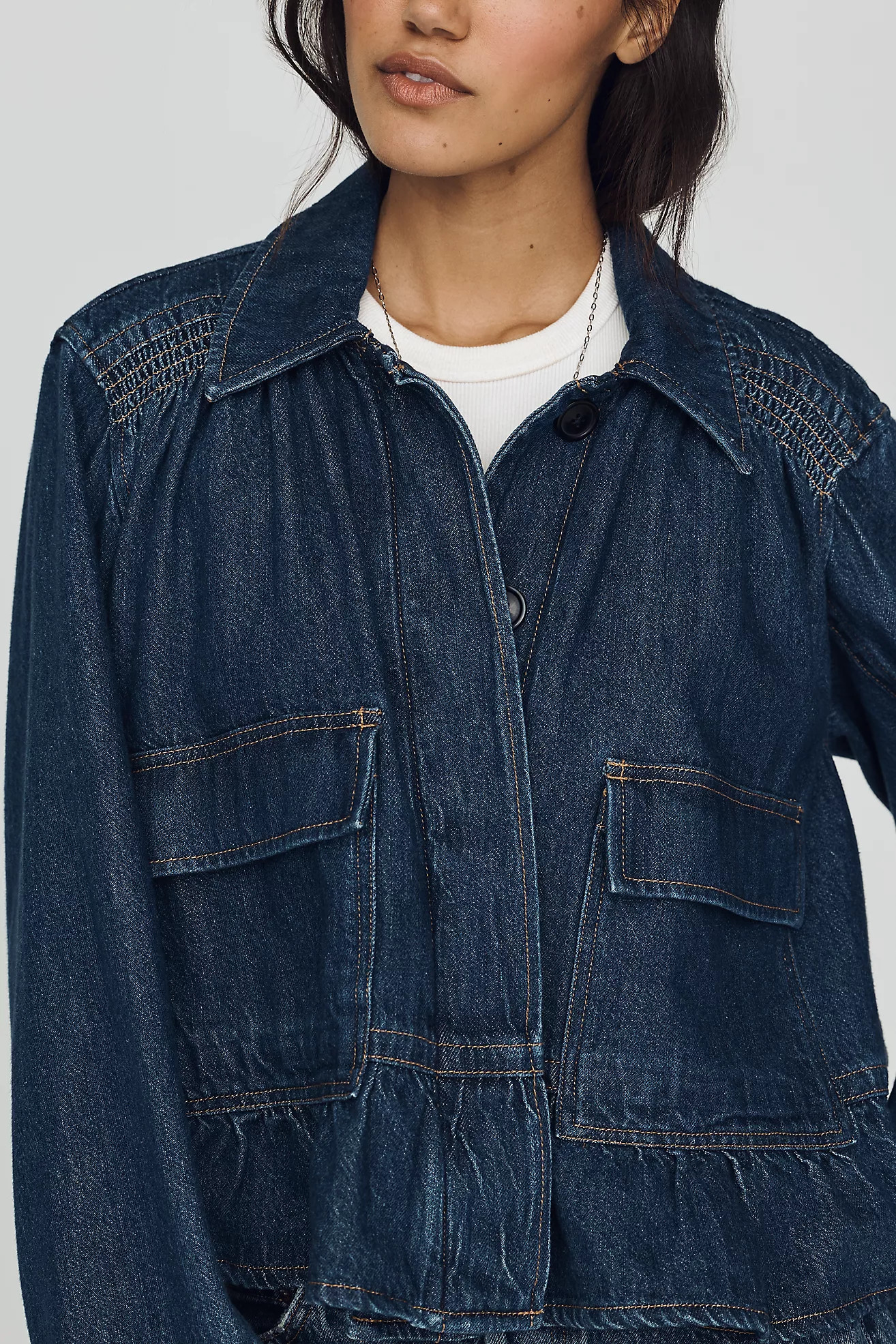 By Anthropologie Cotton Denim Swing Jacket | Anthropologie (US)