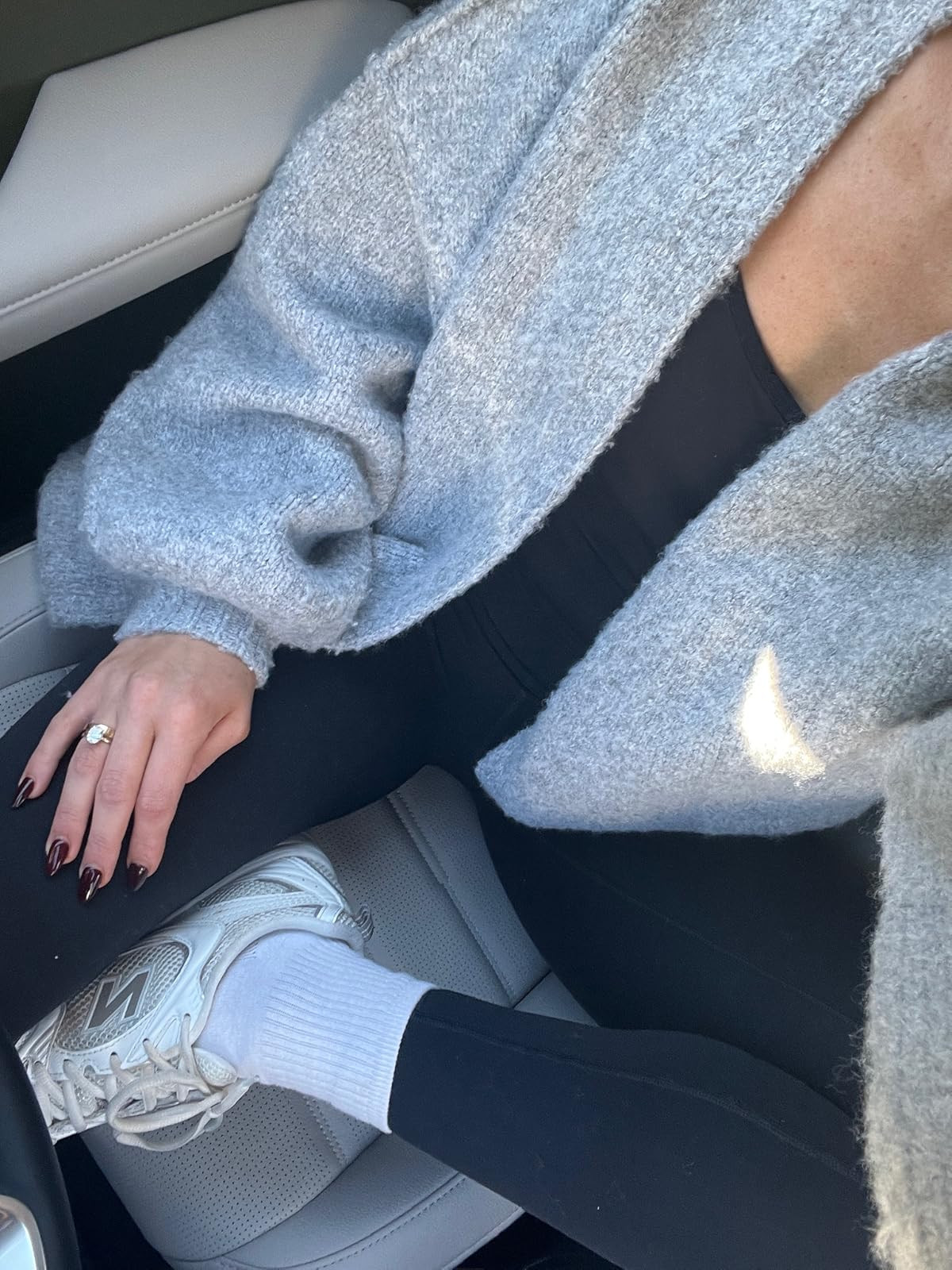 Cozy comfy winter outfit- Top and cardigan in S, leggings in XS
 

 #LTKPetite #LTKFindsUnder50