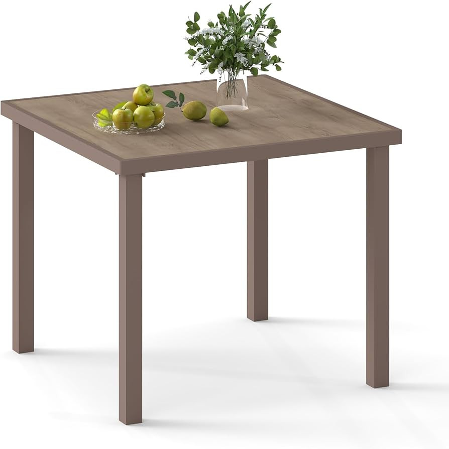 Aluminum Outdoor Dining Table - All-Weather Exposure, Waterproof and Rust-Proof Courtyard-Style C... | Amazon (US)