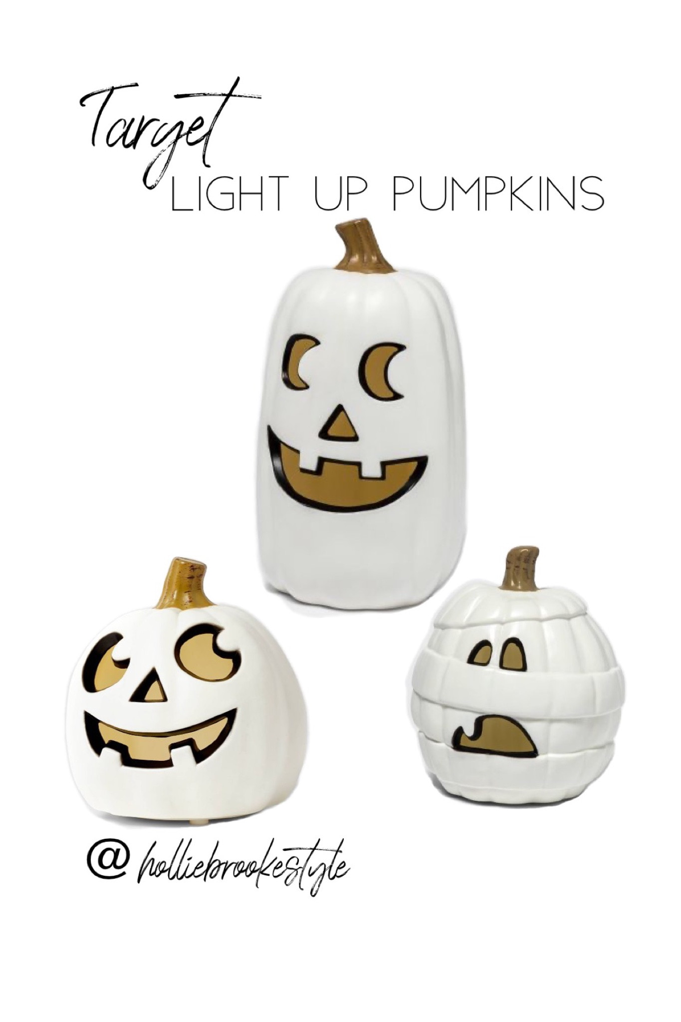Target indoor or outdoor light pumpkins.

Black and white pumpkins
Halloween decor
Outdoor Halloween decor
Halloween porch
Jack-o-lanterns 
Halloween home
Target find 

#LTKHalloween #LTKHoliday #LTKSeasonal