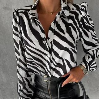 Long-Sleeve Zebra Print Shirt | YesStyle Global