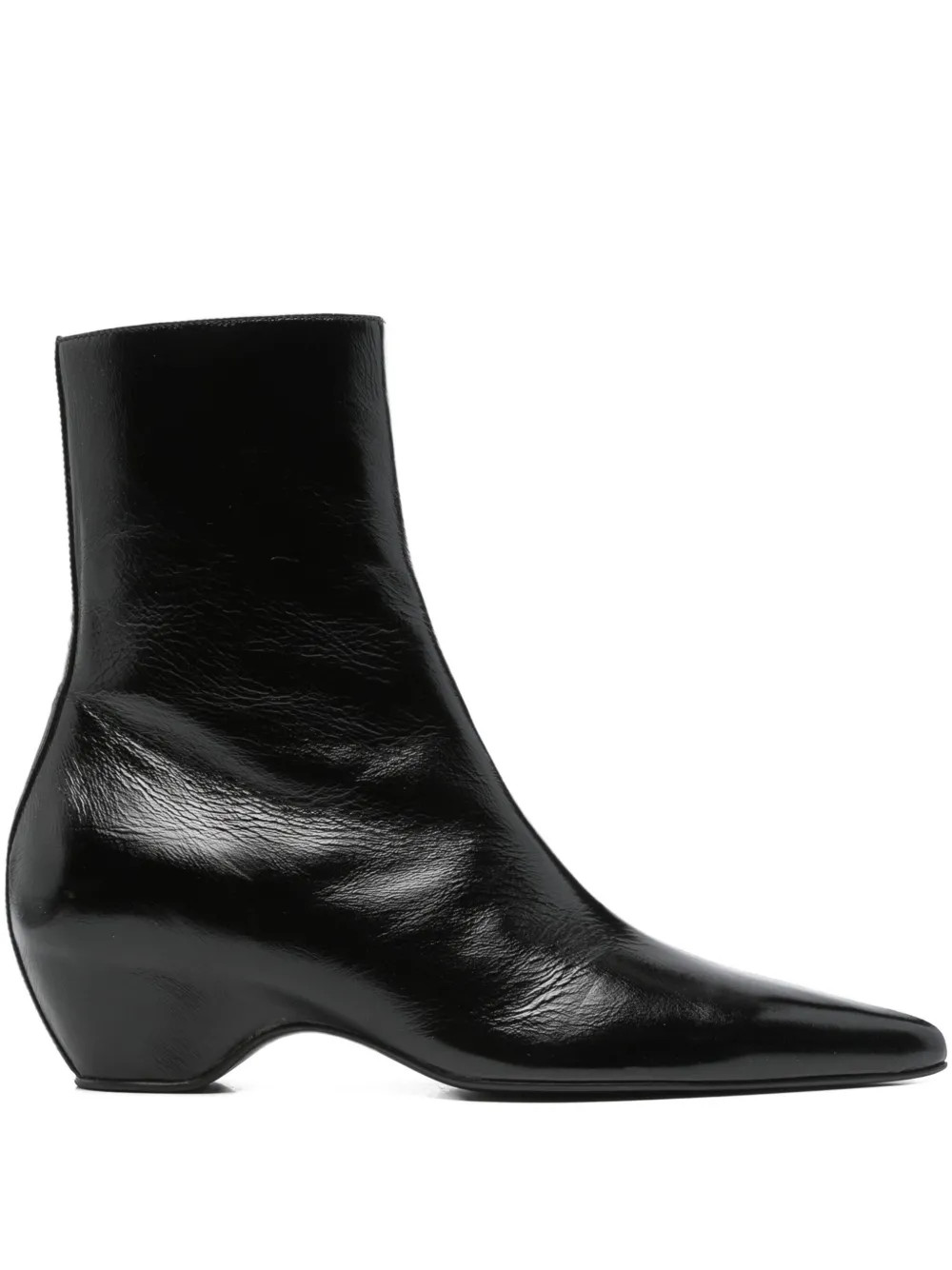 KHAITE Arizona pointed-toe Calf Leather Ankle Boots | Black | FARFETCH | Farfetch Global