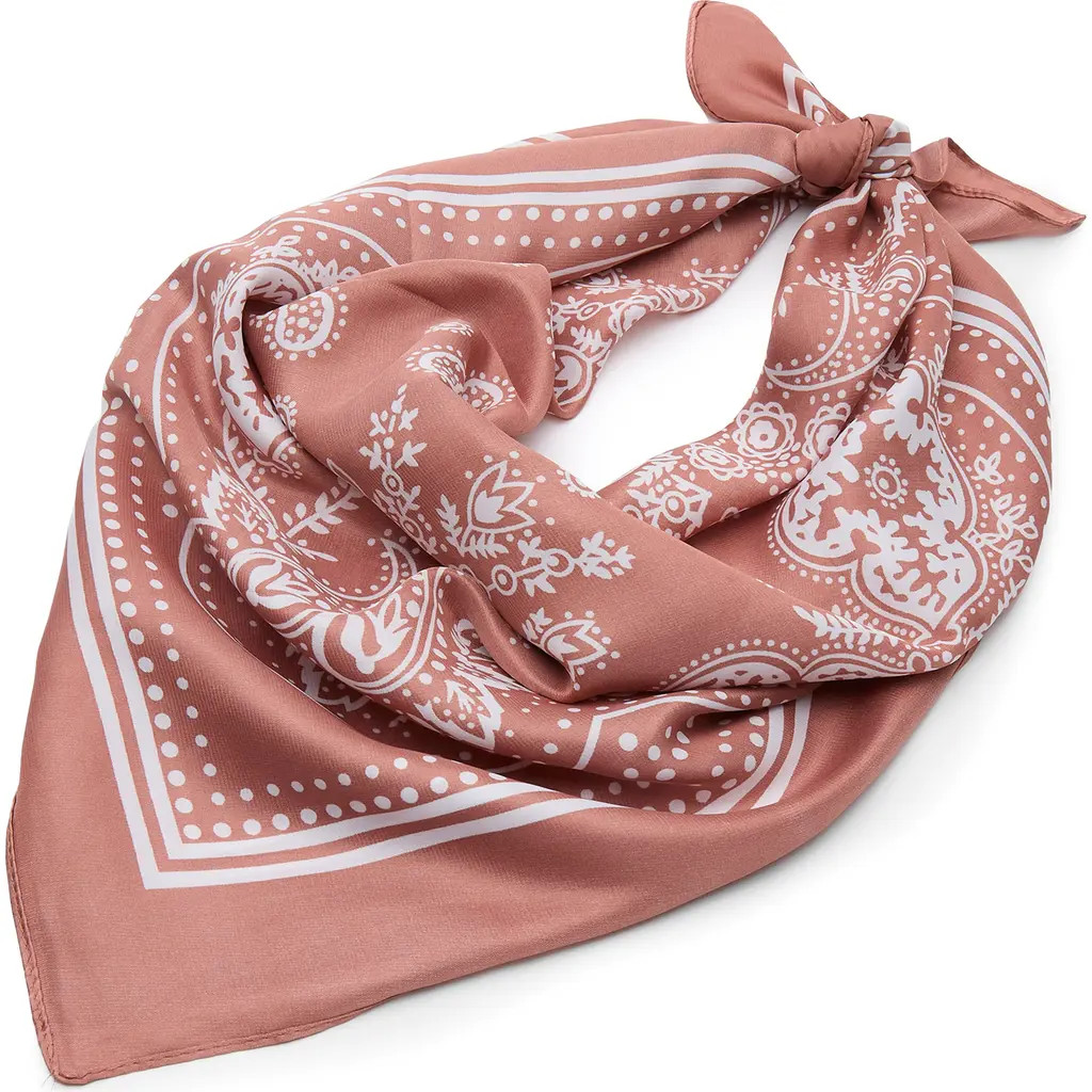 Lele Sadoughi Paisley Square Satin Scarf in Blush at Nordstrom | Nordstrom