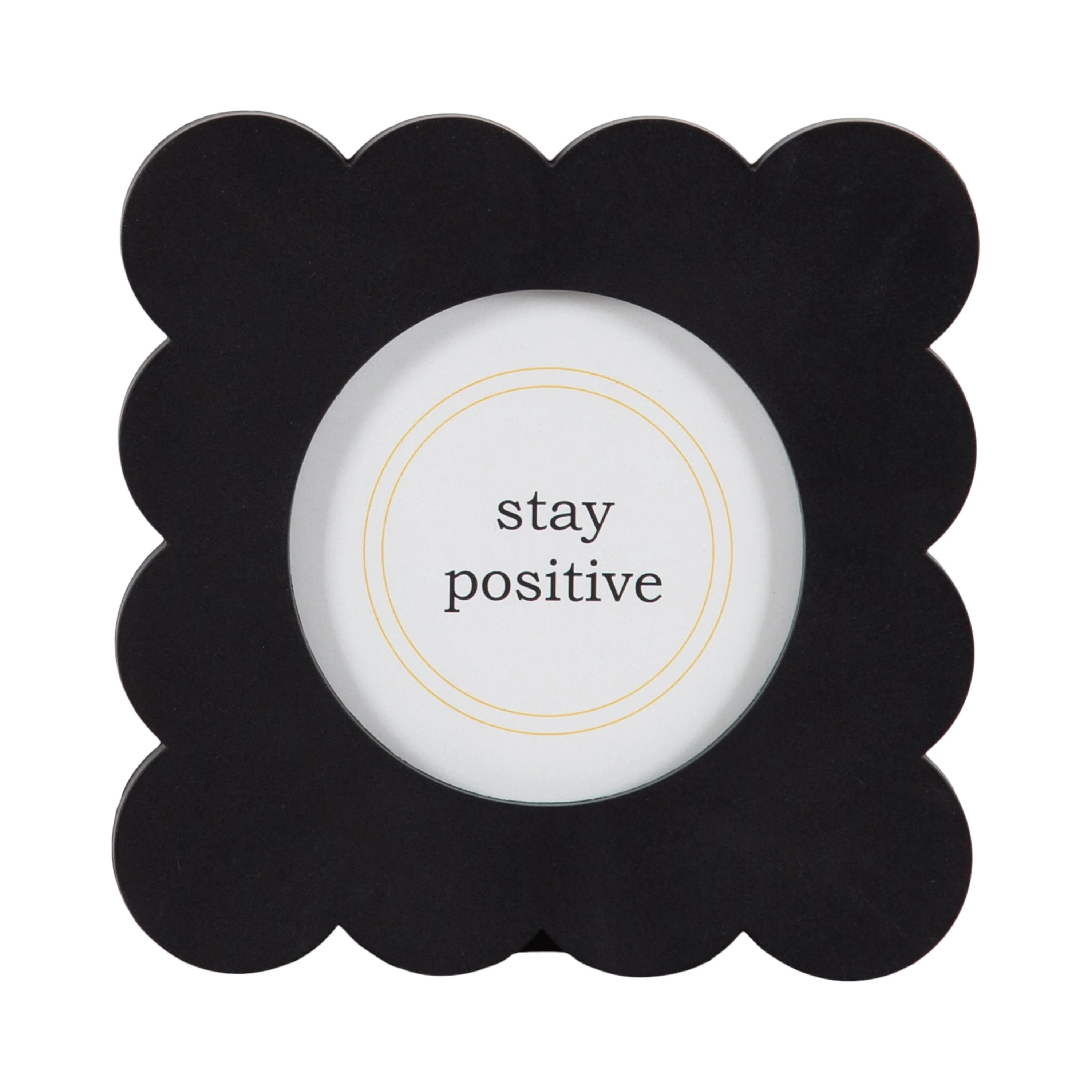 DesignOvation 4x4 Scalloped Black Decorative Tabletop Picture Frame | Walmart (US)