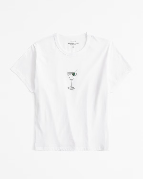Women's Short-Sleeve Martini Graphic Skimming Tee | Women's New Arrivals | Abercrombie.com | Abercrombie & Fitch (US)